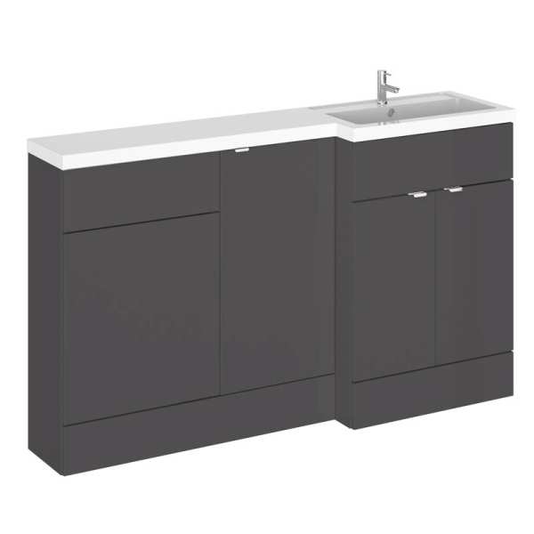 Hudson Reed Fusion Gloss Grey 1500mm RH Combination Furniture Unit And Basin CBI916