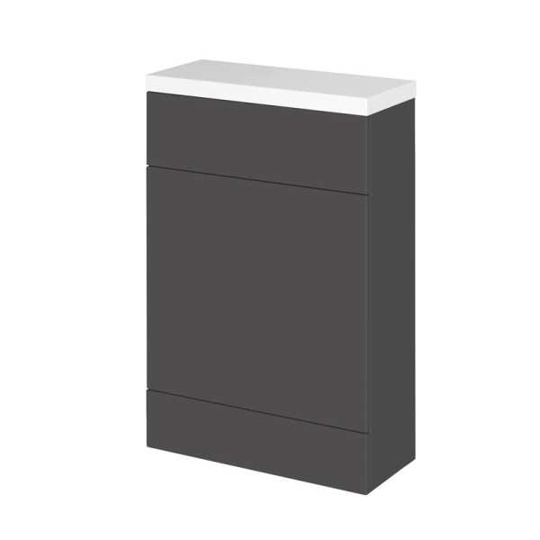 Hudson Reed Fusion Gloss Grey Slimline WC Unit and Polymarble Top CBI919