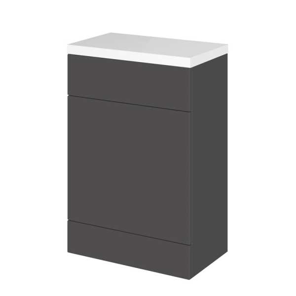Hudson Reed Fusion Gloss Grey WC Unit and Polymarble Top CBI920
