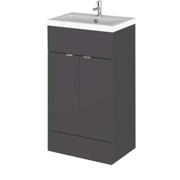 Hudson Reed Fusion Gloss Grey 500mm Vanity Unit and Basin CBI924