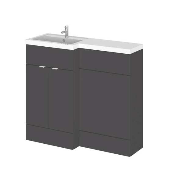Hudson Reed Fusion Gloss Grey 1000mm LH Combination Furniture Unit And Basin CBI926