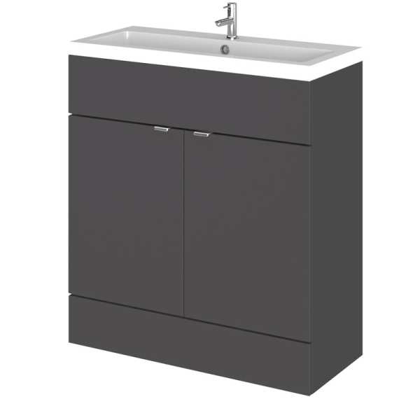 Hudson Reed Fusion Gloss Grey 800mm Vanity Unit and Basin CBI928