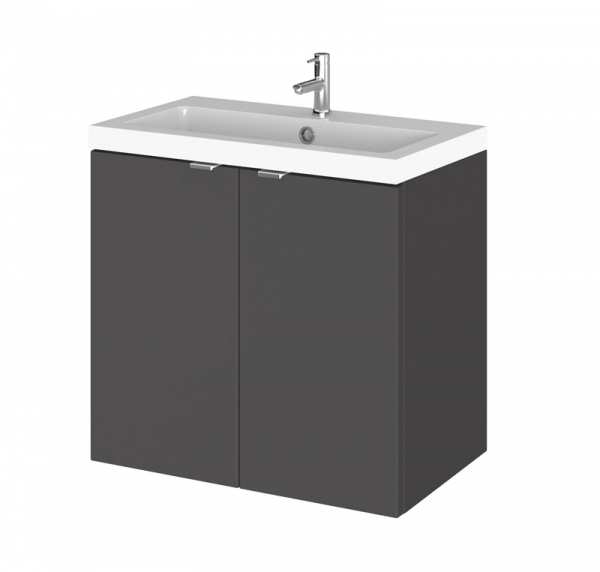 Hudson Reed Fusion Gloss Grey 600mm Wall Hung Vanity Unit and Basin CBI936