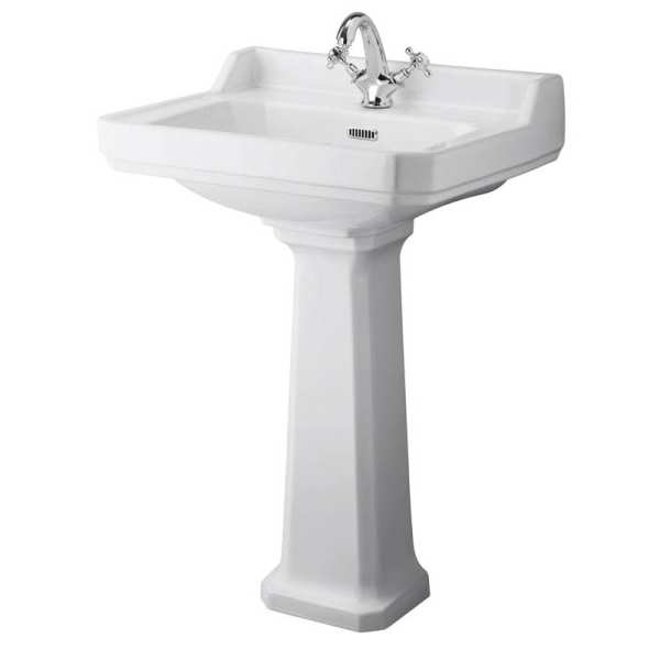 Hudson Reed Richmond 600mm Basin and Pedestal (1 Tap Hole) CCR017