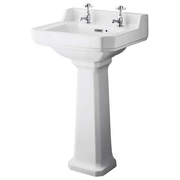 Hudson Reed Richmond 500mm Basin and Pedestal (2 Tap Hole) CCR018