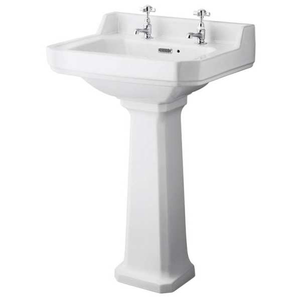 Hudson Reed Richmond 560mm Basin and Pedestal (2 Tap Hole) CCR019