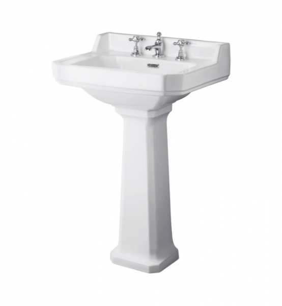 Hudson Reed Richmond 600mm Basin and Pedestal (3 Tap Hole) CCR024