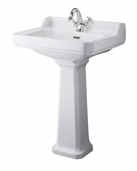 Hudson Reed Richmond 600mm Basin and Comfort Height Pedestal (1 Tap Hole) CCR027