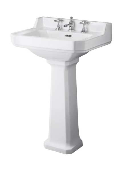 Hudson Reed Richmond 560mm Basin and Comfort Height Pedestal (3 Tap Hole) CCR028