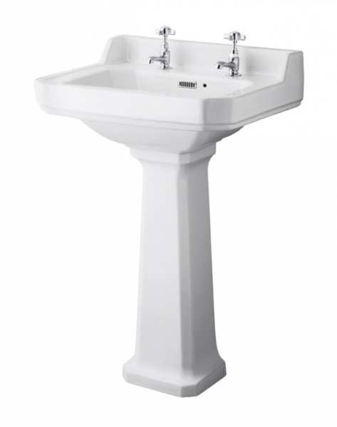 Hudson Reed Richmond 560mm Basin and Comfort Height Pedestal (2 Tap Hole) CCR029