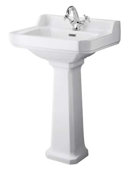 Hudson Reed Richmond 560mm Basin and Comfort Height Pedestal (1 Tap Hole) CCR030