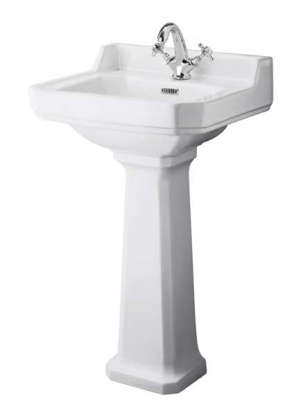Hudson Reed Richmond 500mm Basin and Comfort Height Pedestal (1 Tap Hole) CCR032