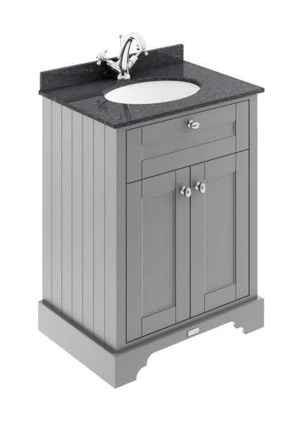 Hudson Reed Old London Storm Grey 600mm Unit And Basin (1 Tap Hole) LOF221