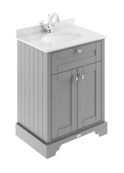 Hudson Reed Old London Storm Grey 600mm Unit And Basin (1 Tap Hole) LOF222