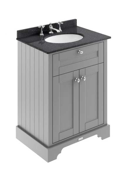 Hudson Reed Old London Storm Grey 600mm Unit And Basin (3 Tap Hole) LOF224