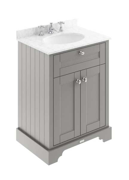 Hudson Reed Old London Storm Grey 600mm Unit And Basin (3 Tap Hole) LOF226