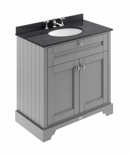 Hudson Reed Old London Storm Grey 800mm Unit And Basin (3 Tap Hole) LOF230