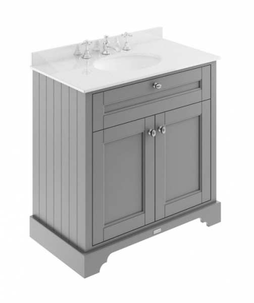 Hudson Reed Old London Storm Grey 800mm Unit And Basin (3 Tap Hole) LOF231