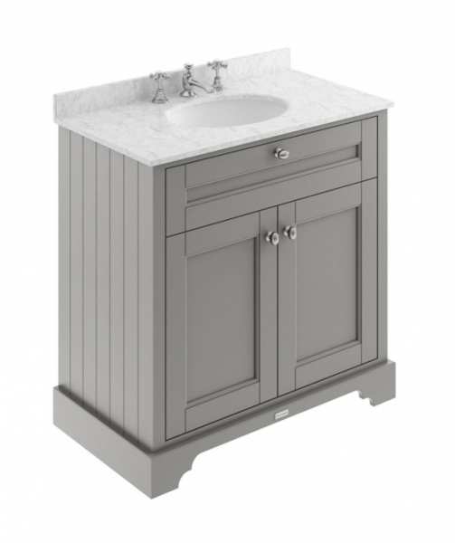 Hudson Reed Old London Storm Grey 800mm Unit And Basin (3 Tap Hole) LOF232