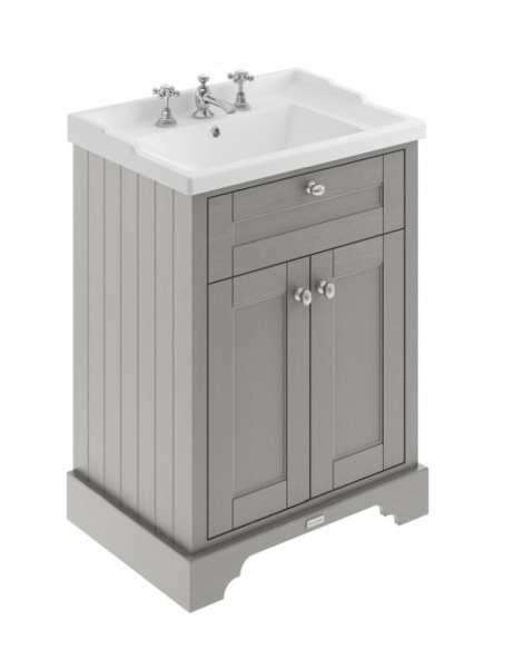 Hudson Reed Old London Storm Grey 600mm Unit And Basin (3 Tap Hole) LOF233