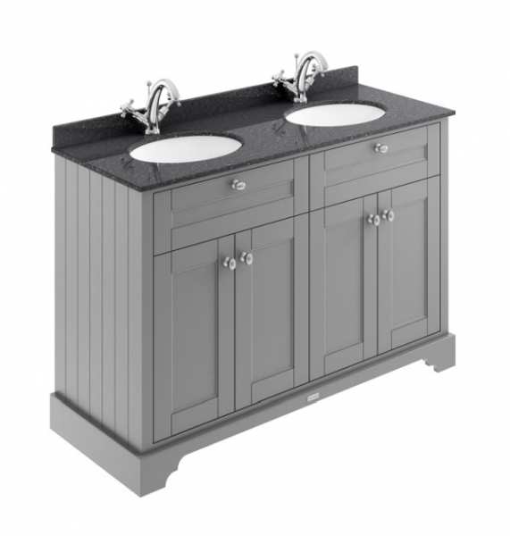 Hudson Reed Old London Storm Grey 1200mm Unit And Double Basin (1 Tap Hole) LOF263