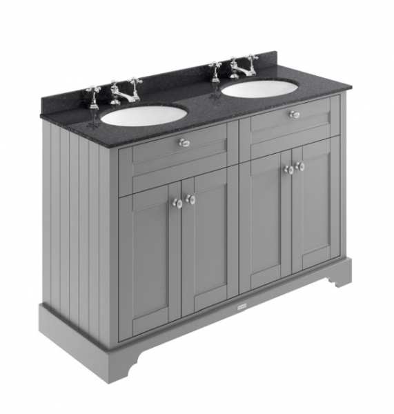 Hudson Reed Old London Storm Grey 1200mm Unit And Double Basin (3 Tap Hole) LOF266