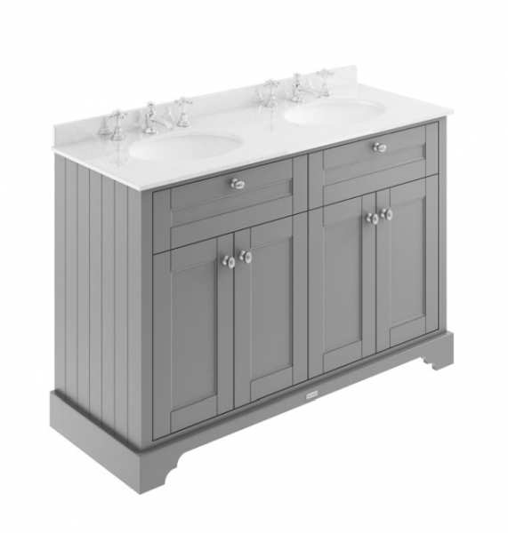 Hudson Reed Old London Storm Grey 1200mm Unit And Double Basin (3 Tap Hole) LOF267