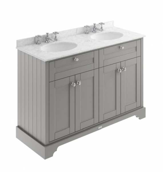Hudson Reed Old London Storm Grey 1200mm Unit And Double Basin (3 Tap Hole) LOF268