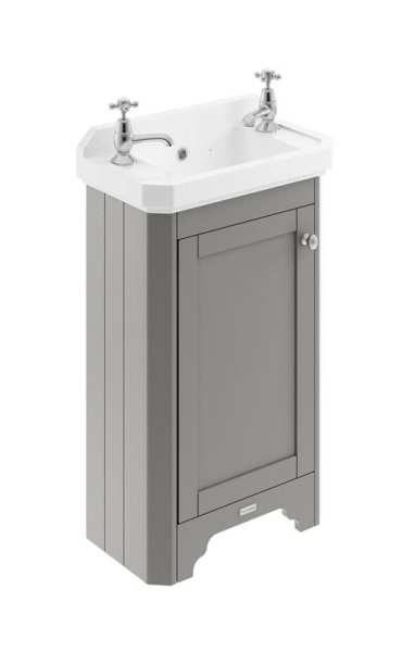 Hudson Reed Old London Storm Grey 515mm Unit And Basin (2 Tap Hole) LOF269