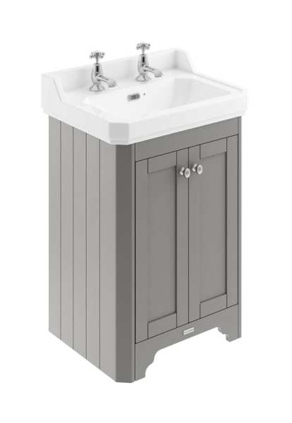 Hudson Reed Old London Storm Grey 595mm Unit And Basin (2 Tap Hole) LOF271