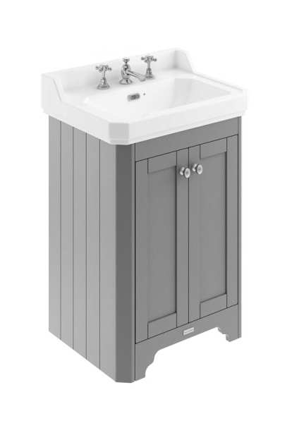Hudson Reed Old London Storm Grey 595mm Unit And Basin (3 Tap Hole) LOF272