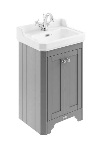 Hudson Reed Old London Storm Grey 560mm Unit And Basin (1 Tap Hole) LOF273