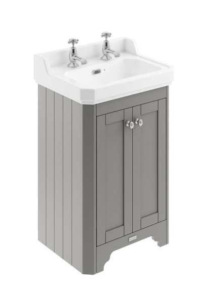 Hudson Reed Old London Storm Grey 560mm Unit And Basin (2 Tap Hole) LOF274