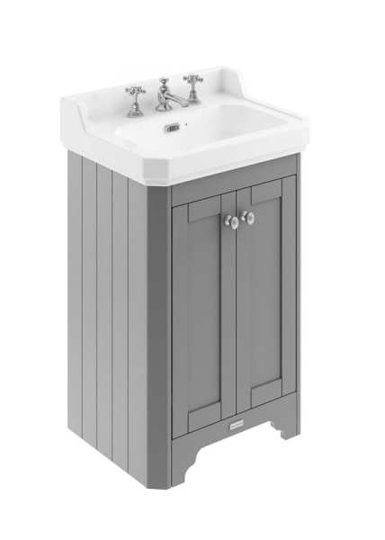 Hudson Reed Old London Storm Grey 560mm Unit And Basin (3 Tap Hole) LOF275