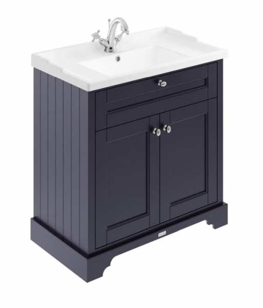 Hudson Reed Old London Twilight Blue 800mm Unit And Basin (1 Tap Hole) LOF305