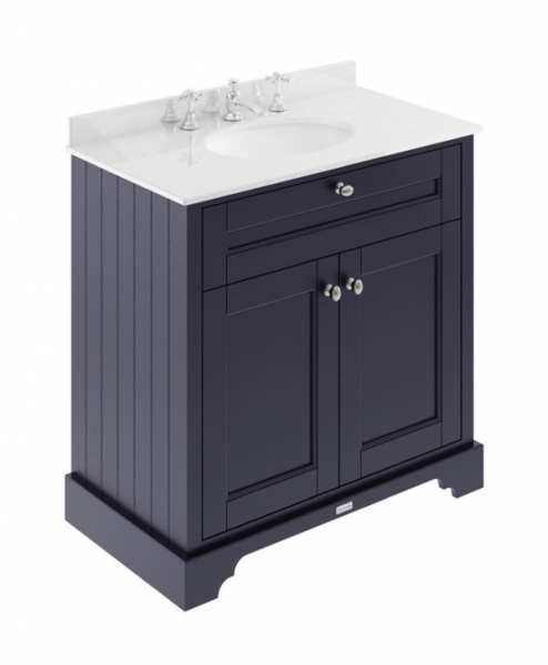 Hudson Reed Old London Twilight Blue 800mm Unit And Basin (3 Tap Hole) LOF331