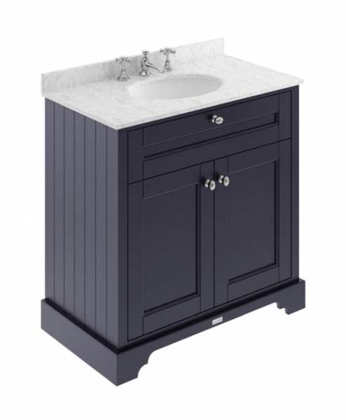 Hudson Reed Old London Twilight Blue 800mm Unit And Basin (3 Tap Hole) LOF332