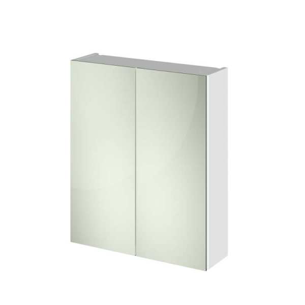 Hudson Reed Gloss White 600mm Mirror Unit (50/50) OFF117