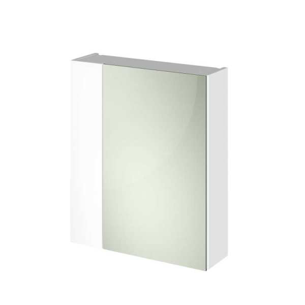 Hudson Reed Gloss White 600mm Mirror Unit (75/25) OFF118