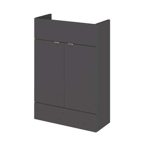 Hudson Reed Grey Gloss 600mm Slimline Vanity Unit OFF907