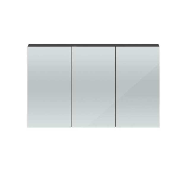 Hudson Reed Quartet Grey Gloss 1350mm Mirror Cabinet QUA010