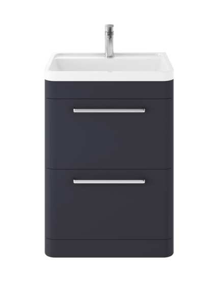 Hudson Reed Solar Indigo Blue 600mm Floor Standing Unit And Basin SOL301