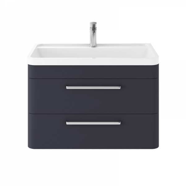 Hudson Reed Solar Indigo Blue 800mm Wall Hung Unit And Basin SOL304