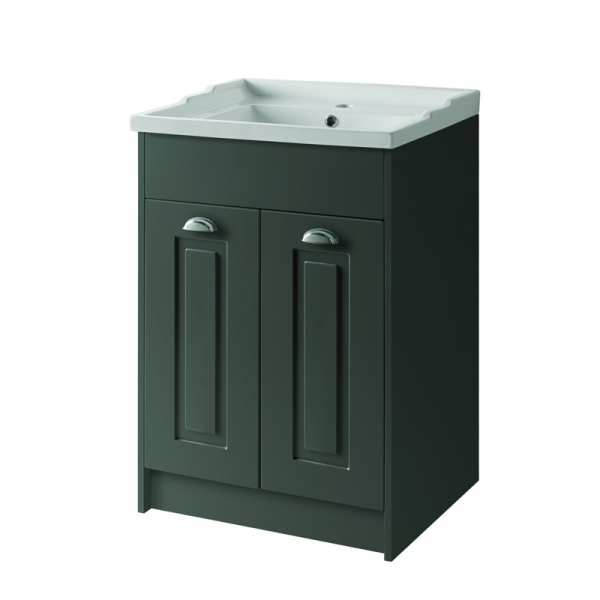 Kartell Astley 600mm Matt Grey 2 Door Unit and Basin FUR520AS FUR208AS