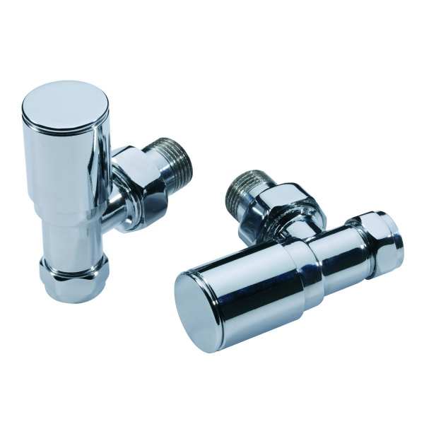 Kartell Modern Angled Chrome Radiator Valve Pair KART ANG