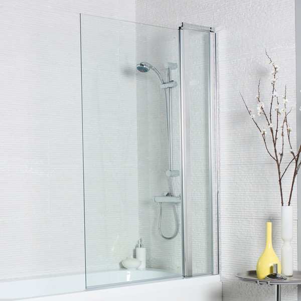 Kartell Koncept Straight Bath Screen Square Edge with Extension Panel 1400 x 1000 KONSSS1