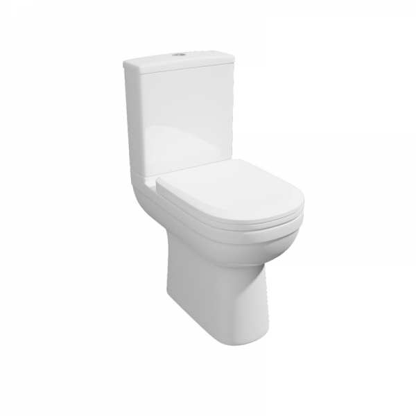 Kartell Lifestyle Comfort Height Close Coupled WC with Soft Close Toilet Seat POT727LS POT726LS SEA101D