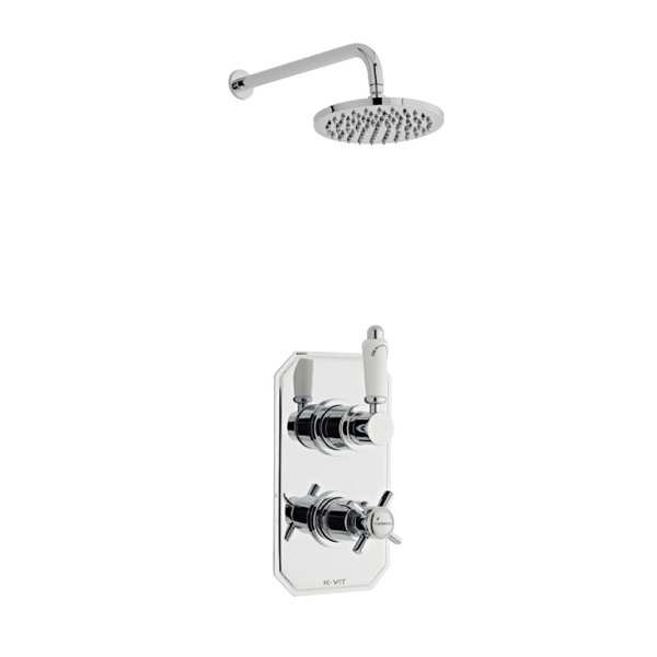 Kartell Klassique Thermostatic Concealed Shower with Fixed Overhead Drencher Chrome SHO042KL SHO083DE