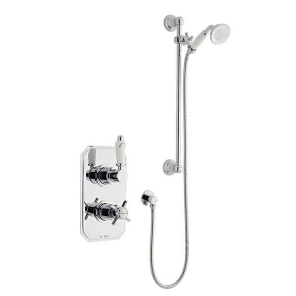 Kartell Klassique Thermostatic Concealed Shower with Adjustable Slide Rail Kit Chrome SHO042KL SHO100SR SHO092OE