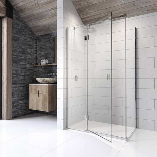 Kudos Pinnacle8 1000 Corner Shower Enclosure Hinged Door with Inline Panel